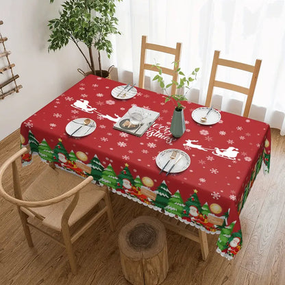 Transform Your Table with 1pc Merry Christmas Polyester Tablecloth