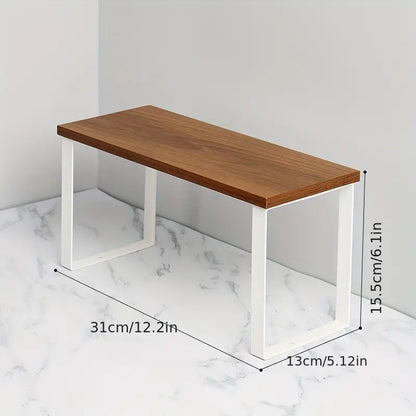 Achieve a tidy ironing setup with this versatile Desktop Iron Storage Rack