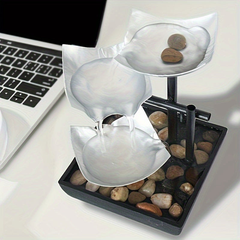USB Metal Flower Desktop Fountain for Home Office