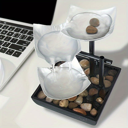 USB Metal Flower Desktop Fountain for Home Office