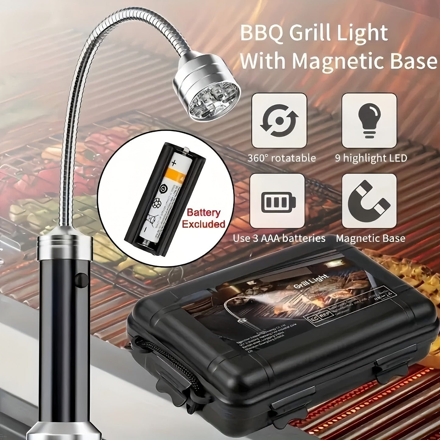 LED Grill Lights Magnetic Base BBQ Lamp