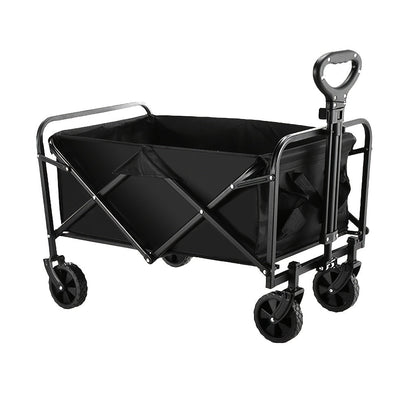 Foldable Utility Wagon with Side Pockets and Brakes