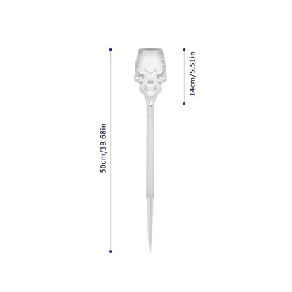 Spooky Solar Torch Set: 4-Pack Skull Lights with Flickering Flame