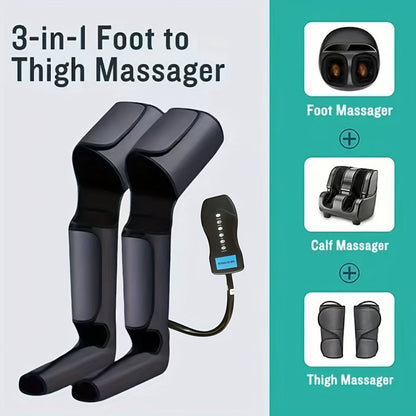 USB-Powered Electric Leg & Foot Massager with Air Compression(Grey)