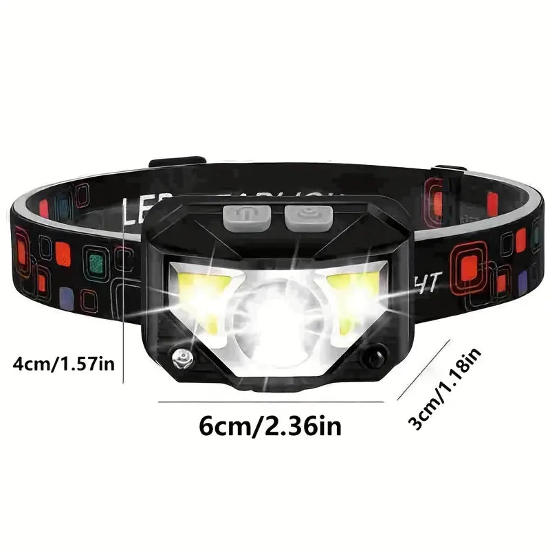 2-Pack Ultra Bright LED Rechargeable Headlight with Motion Sensor
