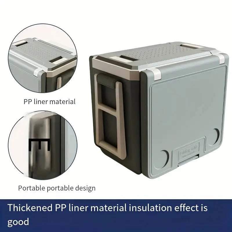 32L Portable Outdoor Cooler Box & Folding Table Chair Set