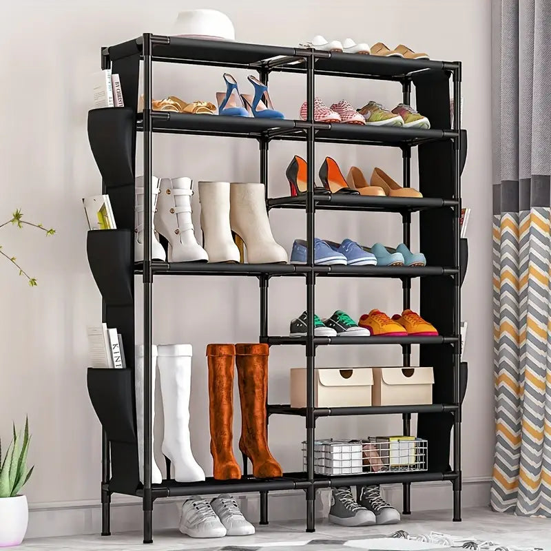 Vertical Space Saver: Floor-Standing Shoe Rack Solution