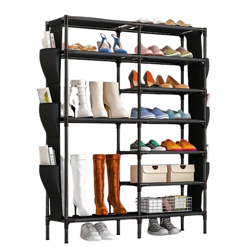 Vertical Space Saver: Floor-Standing Shoe Rack Solution