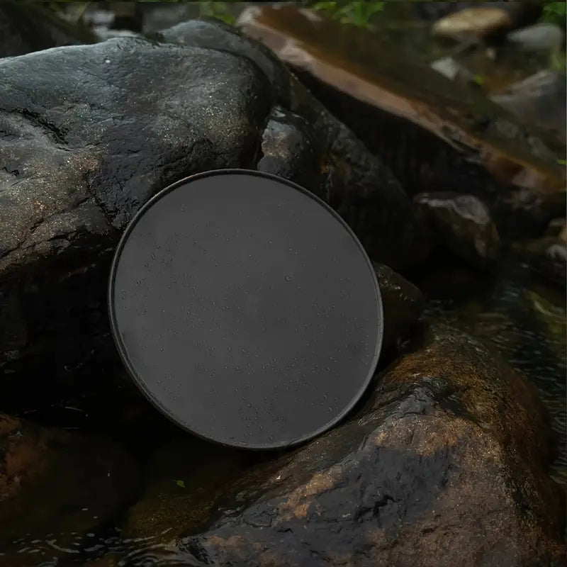 Adjustable Height Outdoor Aluminum Alloy Coffee Table - Black Round Casual Style