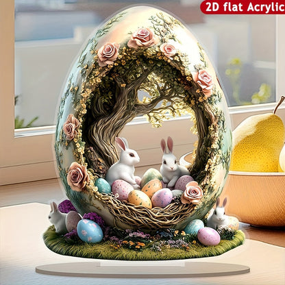 Bohemian Rabbit Acrylic Tabletop Decor for Home & Office