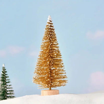 Set of 8 Pine Needle Christmas Tree Micro Bonsai Decorations