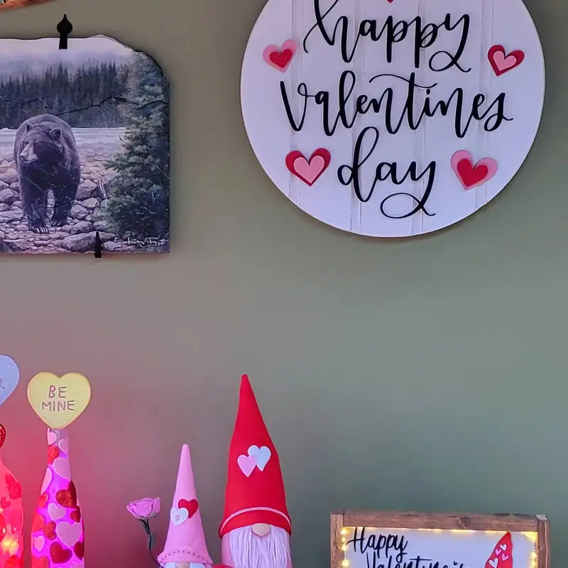 Valentine's Day Wooden Door Hanger - Heartwarming Sign for Love Celebrations
