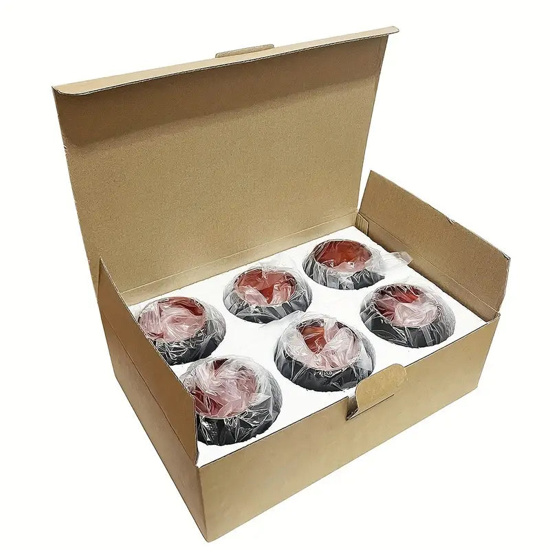 6-Piece Table Centerpiece Set – Black & Gold Glass Candle Holders