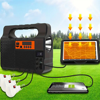 Portable Solar Searchlight: Outdoor Camping LED Light with Energy Storage