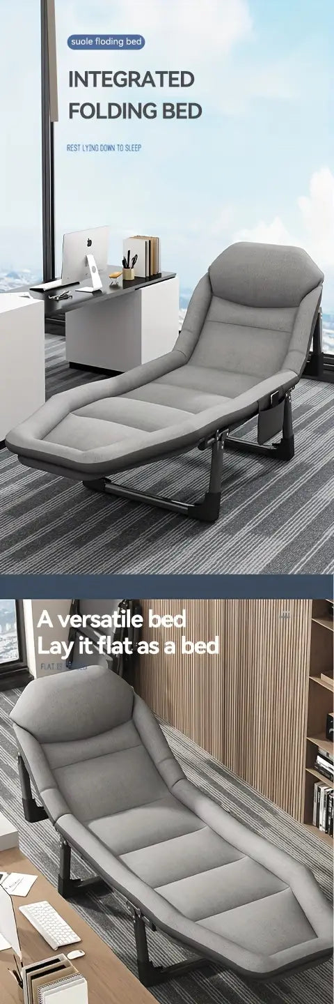 Portable Folding Bed: Single, Free Installation, Ideal for Camping - Gray