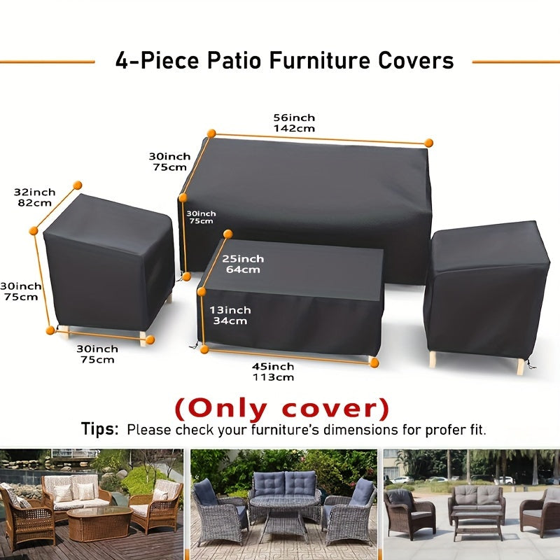Outdoor Patio Furniture Covers Waterproof & Durable (4PCS)
