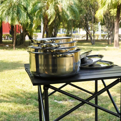 Premium 8-Piece Stainless Steel Pot Set - Heavy-Duty