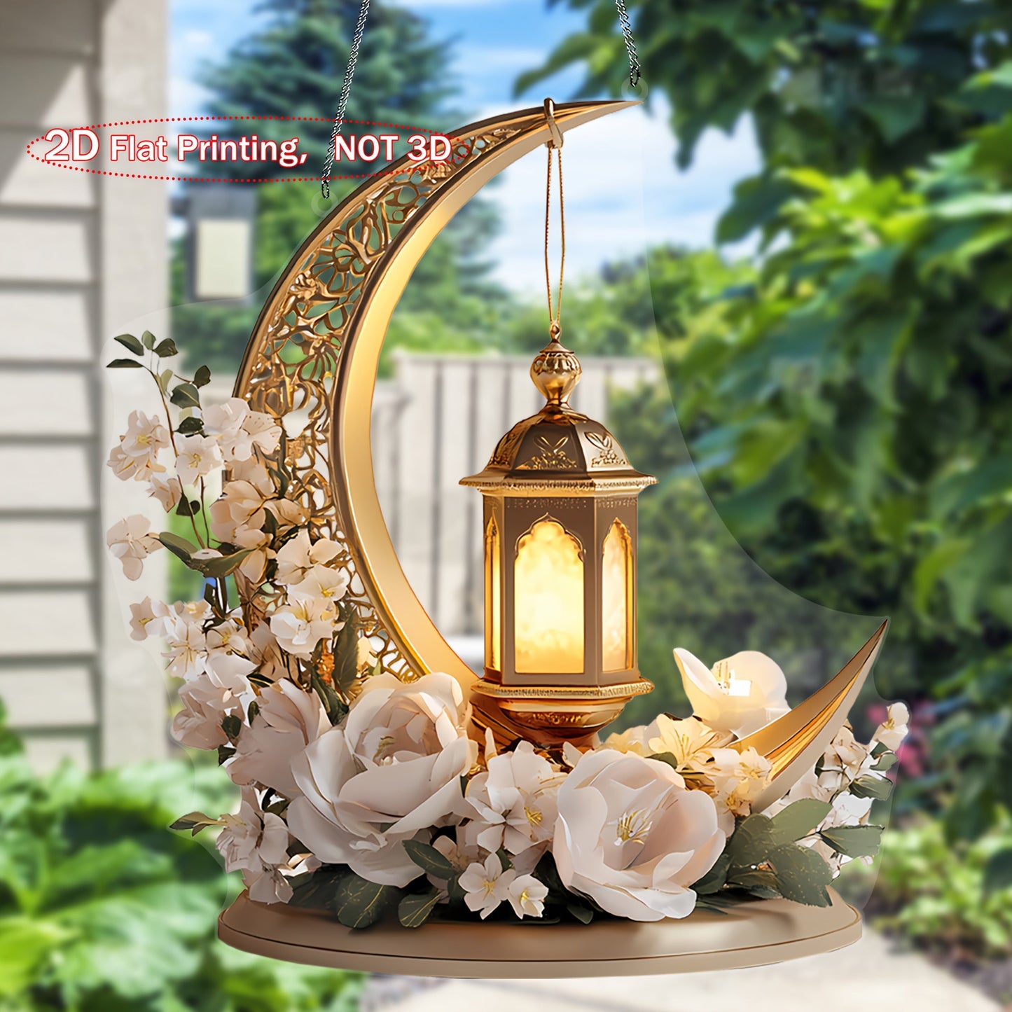 Elegant Ramadan Lantern & Floral Acrylic Decor