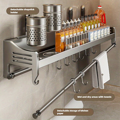 Wall-Mounted Kitchen Stainless Steel Storage Rack
