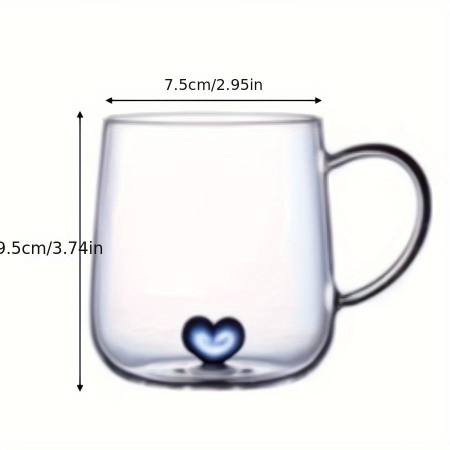 Heart Patterned Glass Couples Mugs Set