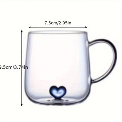 Heart Patterned Glass Couples Mugs Set