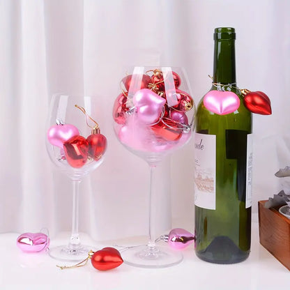 36-Piece Heart Shaped Ornaments Set – Pink & Red