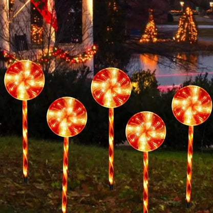 Luminous Lollipops: Festive Christmas Garden Lights Set