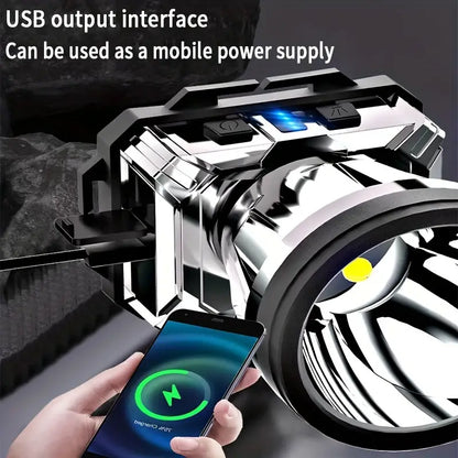 Super Bright USB Rechargeable Camping Headlight