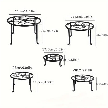 5-Pack Metal Plant Stands for Indoor and Outdoor Use