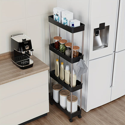 Bathroom Storage Cart with 4-Tier Rolling Organizer