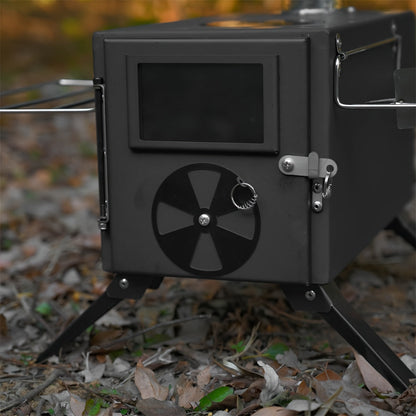 Portable Foldable Wood Stove with 7 Chimneys