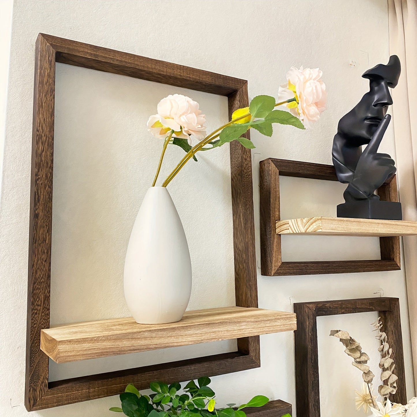 Wooden Wall Shelf Set Display Boxes