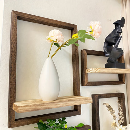 Wooden Wall Shelf Set Display Boxes