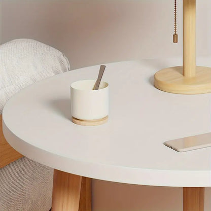 Minimalist Round White Coffee Table - Small and Space-Saving