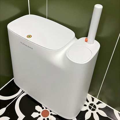 Press-Top Wastebasket and Toilet Brush Set