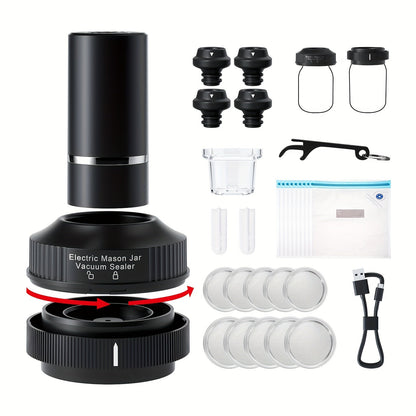 Mason Jar Rechargeable Vacuum Sealer Kit (30-in-1)