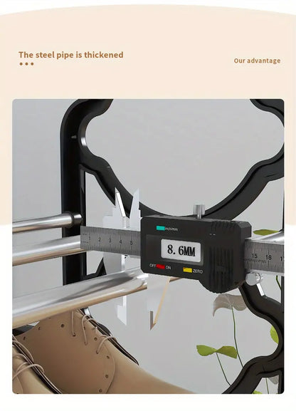 Step up your organization game with this stylish and functional shoe rack