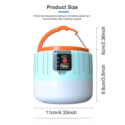 LED Solar Camping Lantern Rechargeable Portable Outdoor Light