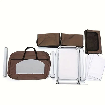 Portable Foldable Outdoor Kitchen Table with Food Storage Organizer