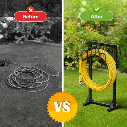 Freestanding Metal Garden Hose Holder Rack