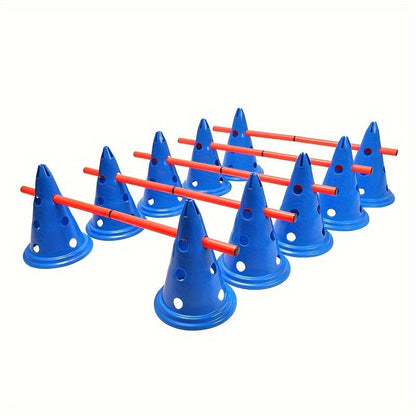 15-Piece Adjustable Sports Training Cones Set