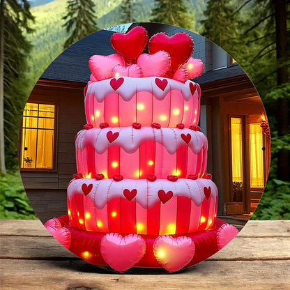 Giant Inflatable Cake with Heart Balloons