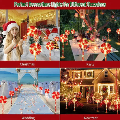 Luminous Lollipops: Festive Christmas Garden Lights Set