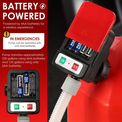 Portable Battery-Powered Fuel Pump Nozzle Series - Red