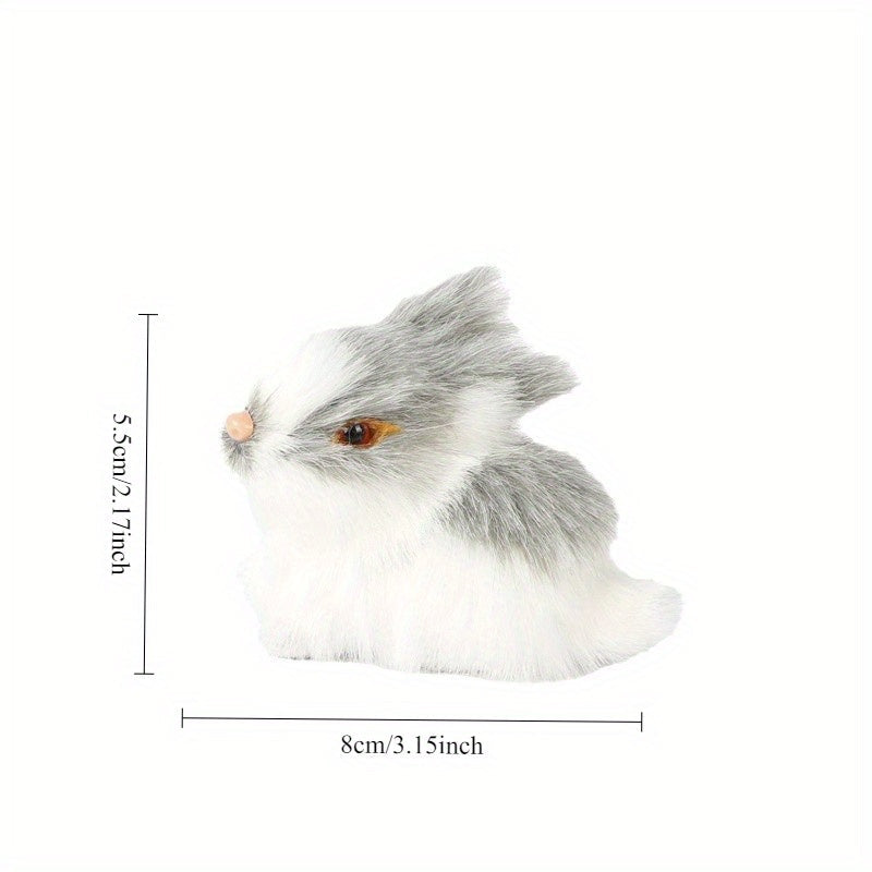 4pcs Mini Easter Simulated Rabbit Decorations Set
