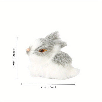 4pcs Mini Easter Simulated Rabbit Decorations Set