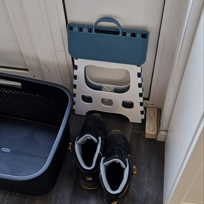 Folding Stool Portable Plastic Chair Blue