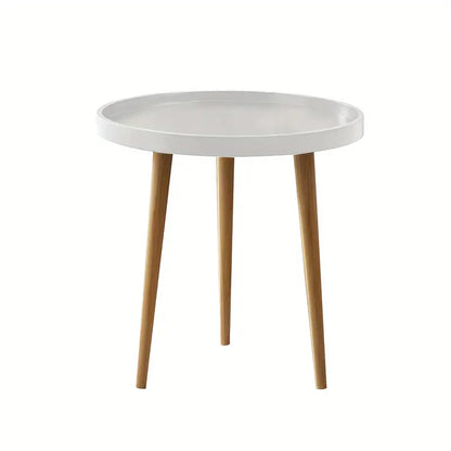 Minimalist Round White Coffee Table - Space-Saving Design