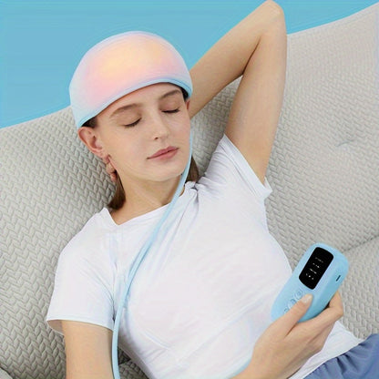 USB Rechargeable 360° Scalp Massager with Heat & Air Compression(Blue)