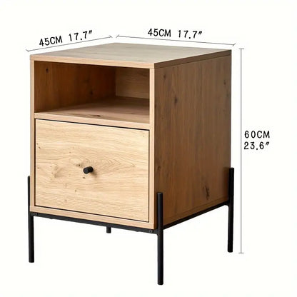 Wood Bedside Cabinet - Quiet Glide Drawers
